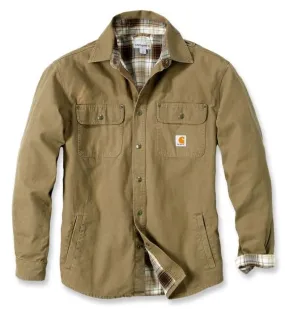 Blouse Carhartt Men Weathered Canvas Shirt Jac Frontier Brown
