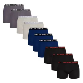 Mario Russo 10-pack basic boxers heren zwart/navy/grijs